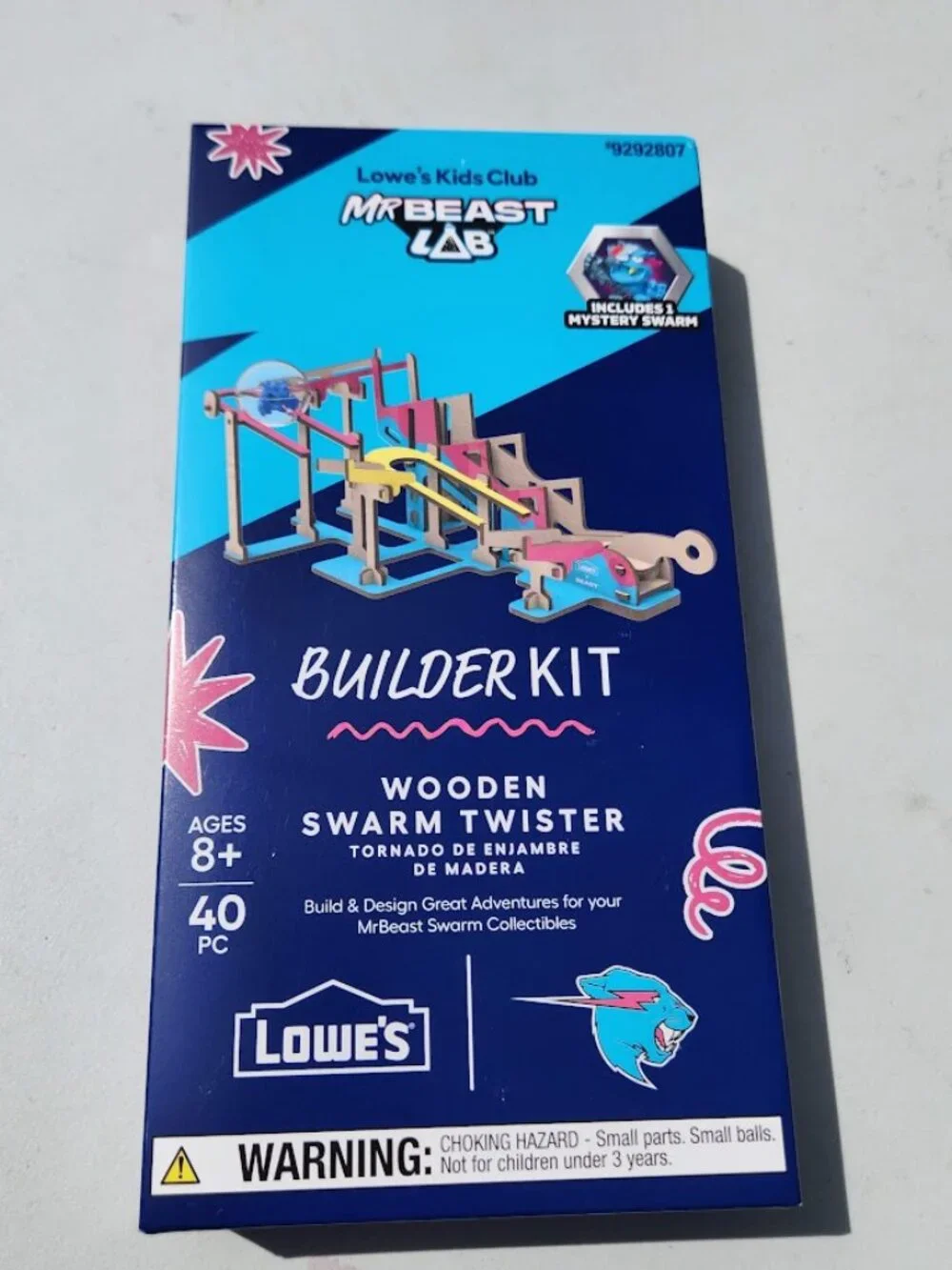 New Lowe's Kids Club Workshop Mr. Beast MrBeast Lab Wooden Track Swarm Twister B